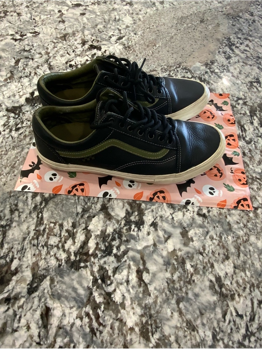 Vans Black Leather Fashion Sneakers size 12